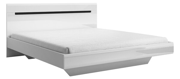 Manželská postel 180 cm Hayle Typ 32 (bílá + bílý vysoký lesk). 602112