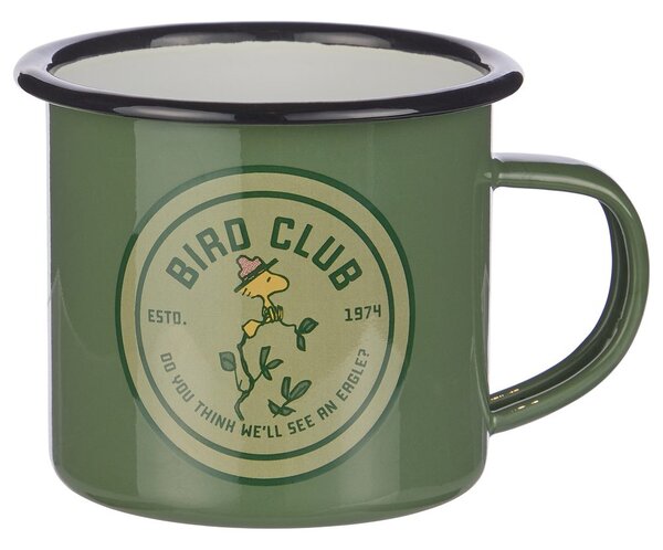 PEANUTS Hrnek smaltovaný "Bird Club" 380 ml - zelená
