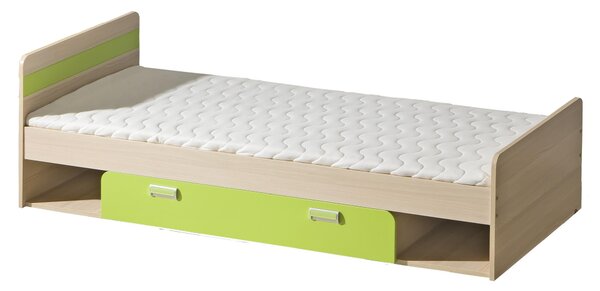 Jednolůžková postel 80 cm Lavendon L13 (s roštem) (zelená). 605013