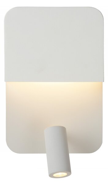 Lucide 79200/08/31 LED nástěnné svítidlo s lampičkou na čtení Boxer 5W+3W | 375lm | 3000K - bílá