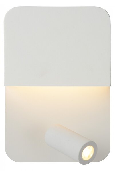 Lucide 79200/08/31 LED nástěnné svítidlo s lampičkou na čtení Boxer 5W+3W | 375lm | 3000K - bílá
