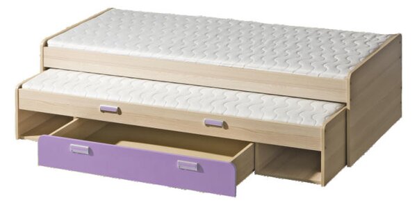 Rozkládací postel 80 cm Lavendon L16 (s rošty) (fialová). 605099