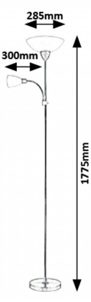 Rabalux 5739 stojací lampa Diana 1x40W|E27 a 1x40W|E14