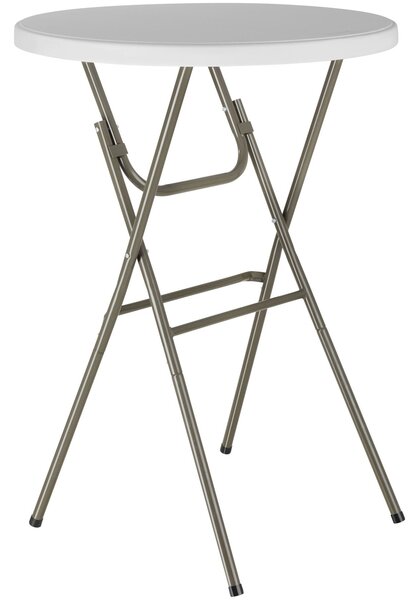 Tectake Barový stolek skládací ocelový Ø80cm - bílá
