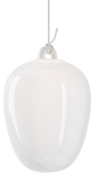 Lodes 21812 1330 Obló medium, závěs z hedbávně bílého foukaného skla, 1x7W LED 3000K, Ø20,6x29,6cm