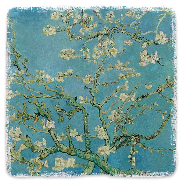 Branches Of An Almond Tree In Blossom - mramorový tácek