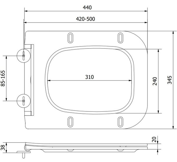 Mexen Madox slim pomalu padající deska, duroplast, tmavě šedá matná - 39154061