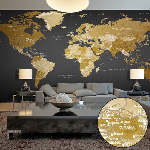 Fototapeta XXL mapa světa v elegantním provedení