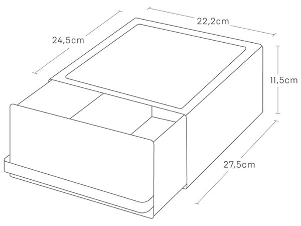 Bílý kovový výsuvný organizér Yamazaki Tower 22,2 x 27,5 cm