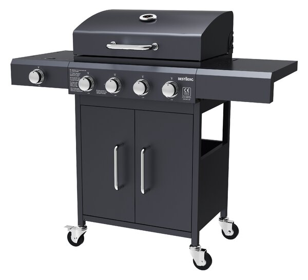 Plynový gril BestBerg BBBQ-28SB / 5 hořáků / 14,4 kW / černá