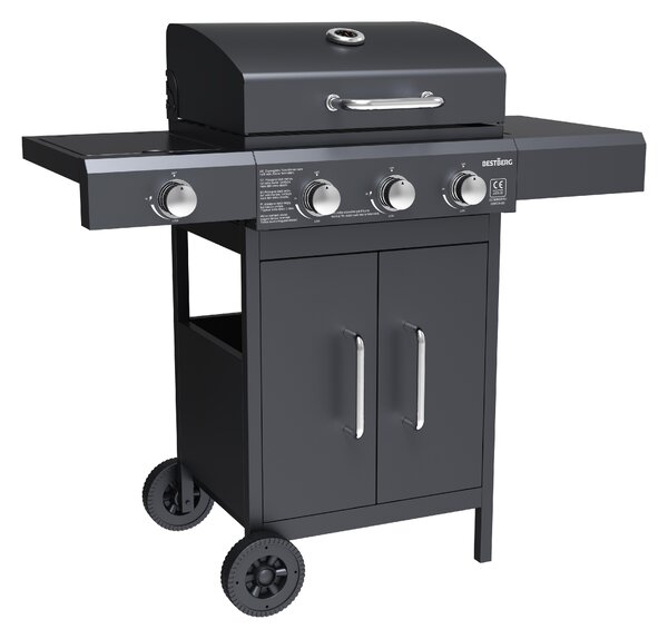Plynový gril BestBerg BBBQ-27SB / 4 hořáky / 11,6 kW / černá