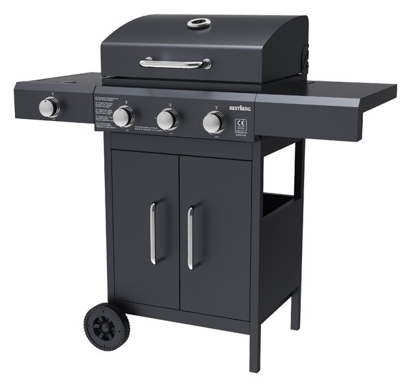 Plynový gril BestBerg BBBQ-27SB / 4 hořáky / 11,6 kW / černá