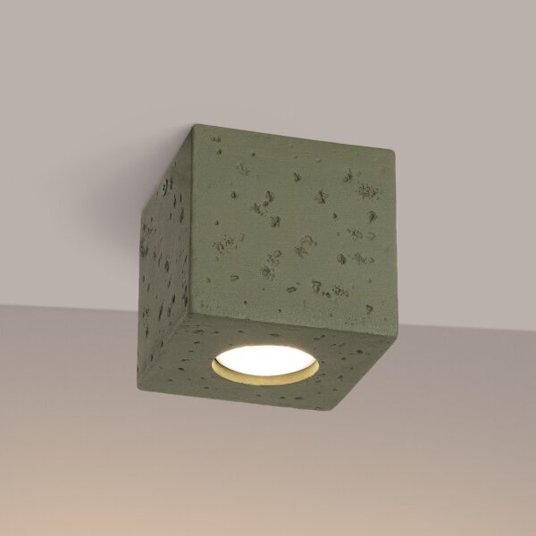Sollux SL.1845 - Bodové svítidlo QUAD 1xGU10/10W/230V beton/zelená