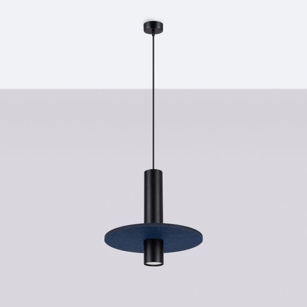 Sollux SL.1884 - Lustr na lanku PELTA 1xGU10/10W/230V černá/modrá
