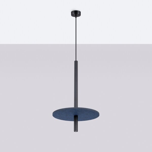 Sollux SL.1881 - Lustr na lanku FELTRO 1xG9/8W/230V černá/modrá