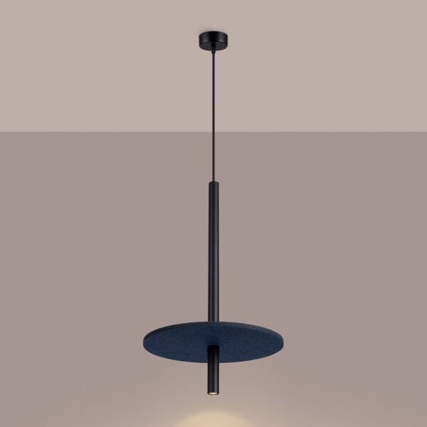 Sollux SL.1881 - Lustr na lanku FELTRO 1xG9/8W/230V černá/modrá