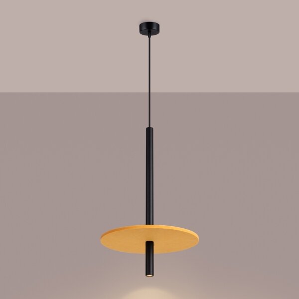 Sollux SL.1880 - Lustr na lanku FELTRO 1xG9/8W/230V černá/žlutá
