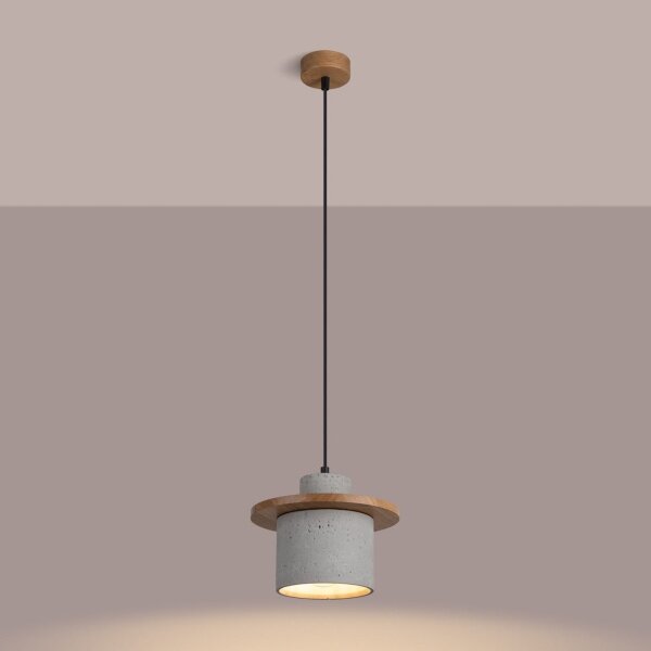 Sollux SL.1363 - Lustr na lanku MAB 1xE27/15W/230V pr. 22 cm beton/šedá