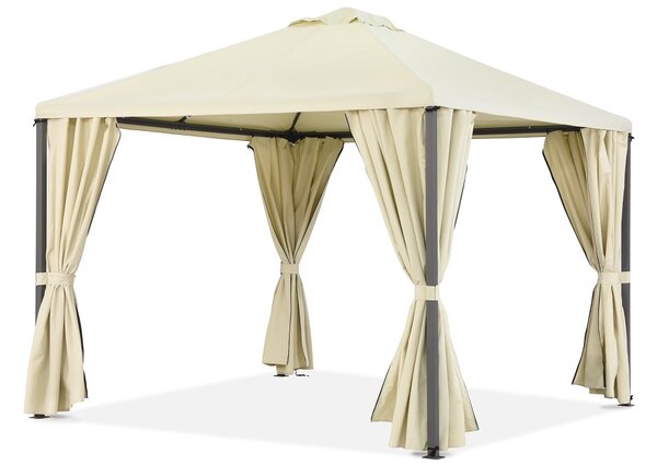 Béžový zahradní pavilon se závěsy Madrid 3 x 3 m Garden Point