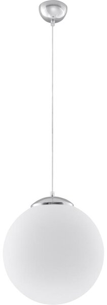 Sollux SL.0265 - Lustr na lanku UGO 1xE27/15W/230V pr. 40 cm bílá/lesklý chrom