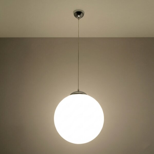 Sollux SL.0265 - Lustr na lanku UGO 1xE27/15W/230V pr. 40 cm bílá/lesklý chrom