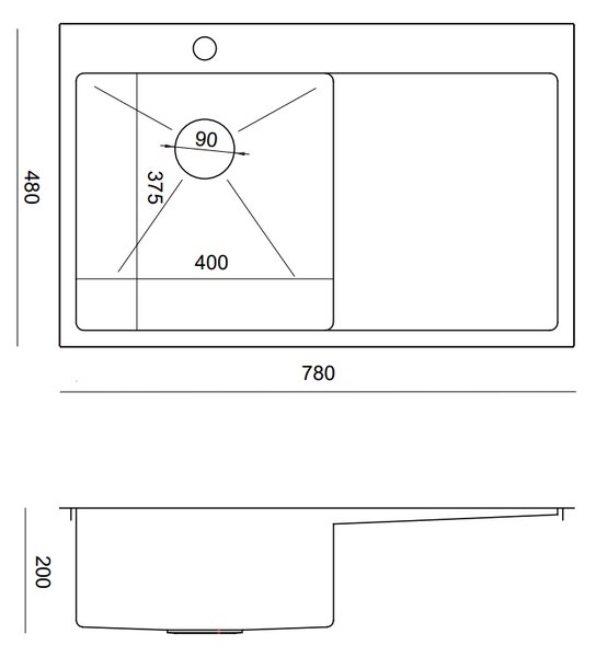 Quadron Russel ocelový dřez se sifonem 78x48 cm HB7912-RBS