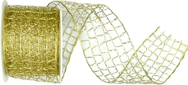 Stuha síťovaná CADILLAC GOLD zlatá venkovní 40mm x 2m (14,-Kč/m)