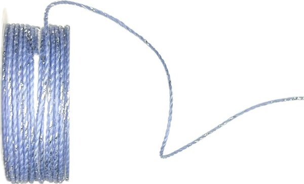Dekorační provázek COUNTDOWN BLUE SILVER stříbrný 1mm x 5m (3,- Kč/m)
