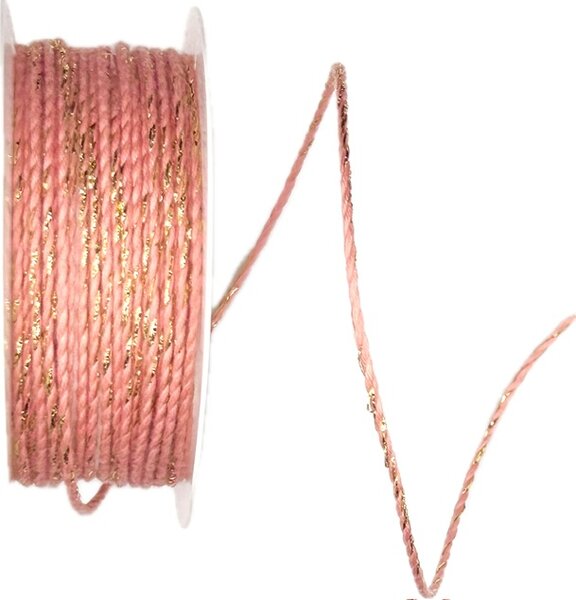 Dekorační provázek COUNTDOWN PINK GOLD zlatý 1mm x 5m (3,- Kč/m)