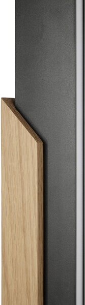 Brilliant LED stojací lampa Arcus, černá/hnědá, výška 126 cm, kov/dřevo, stmívatelný, Černá, Obývací pokoj / jídelna, kov