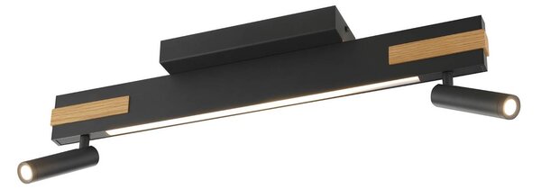 Brilliant LED stropní bodové světlo Streamline, délka 60 cm, černé, 2-bodové., stmívatelný, Černá, Obývací pokoj / jídelna, kov, Moderní