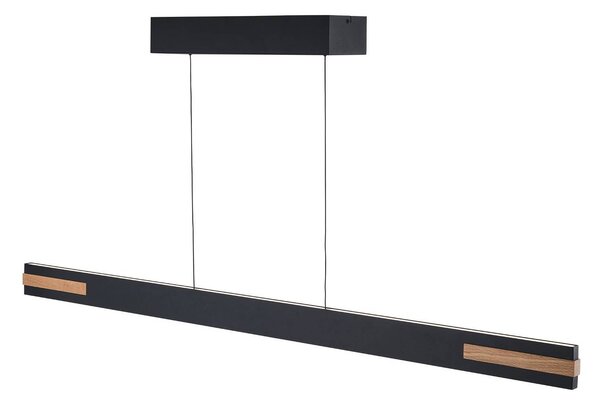 Brilliant Závěsné světlo LED Streamline, délka 130 cm, černé, kov, stmívatelný, Černá, Obývací pokoj / jídelna, kov, Moderní