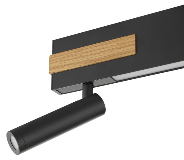 Brilliant LED stropní bodové světlo Streamline, délka 60 cm, černé, 2-bodové., stmívatelný, Černá, Obývací pokoj / jídelna, kov, Moderní
