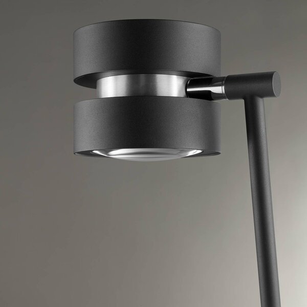 Brilliant LED stojací lampa Glow-Sphere, výška 146 cm, černá, kov, stmívatelný, Černá, Obývací pokoj / jídelna, Hliník, Moderní