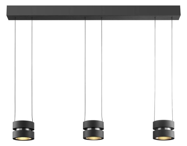 Brilliant Závěsné světlo LED Glow-Sphere, délka 112 cm, černé, kov, stmívatelný, Černá, Obývací pokoj / jídelna, Hliník, Moderní