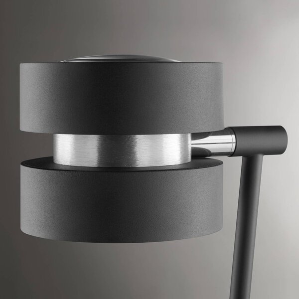 Brilliant LED stolní lampa Glow-Sphere, výška 61 cm, černá, kov, stmívatelný, Černá, Obývací pokoj / jídelna, Hliník, Moderní