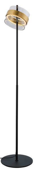 Brilliant LED stojací lampa Inside, mosazná/kouřově šedá, výška 146 cm, stmívatelný, Hliník / šedá / zinek, Obývací pokoj / jídelna, kov