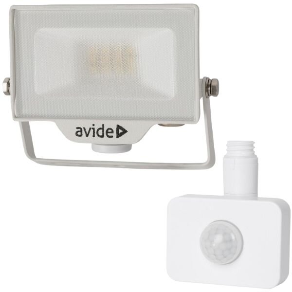 Prémiový ultratenký LED reflektor bílý 10W 1000lm, denní, s čidlem pohybu, 3 roky
