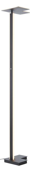 Brilliant LED stojací lampa Mora, antracitová, výška 178 cm, kov, stmívatelný, Černá, Obývací pokoj / jídelna, kov, Moderní