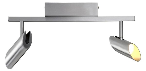 Brilliant LED stropní bodové světlo Risell, délka 35 cm, hliníková barva, stmívatelný, Hliník / šedá / zinek, Obývací pokoj / jídelna, Hliník, Moderní