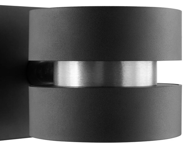 Brilliant LED nástěnné světlo Glow-Sphere, černé, Ø 13 cm, kov, 2-flg., stmívatelný, Černá, Obývací pokoj / jídelna, Hliník, Moderní