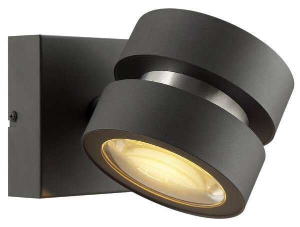 Brilliant LED nástěnné světlo Glow-Sphere, černé, Ø 13 cm, kov, 2-flg., stmívatelný, Černá, Obývací pokoj / jídelna, Hliník, Moderní