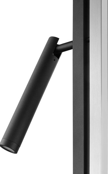 Brilliant LED stojací lampa Pulse, černá, výška 150 cm, kov, na čtení, stmívatelný, Černá, Obývací pokoj / jídelna, kov, Moderní