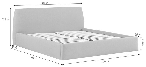 ČALOUNĚNÁ POSTEL, 180/200 cm, šedá Livetastic - Postele s úložným prostorem, Online Only