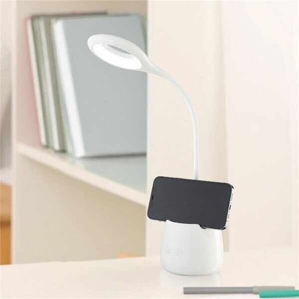 Nabíjecí stmívatelná LED stolní lampa 5W 200lm studená, s držákem na tužky a mobil
