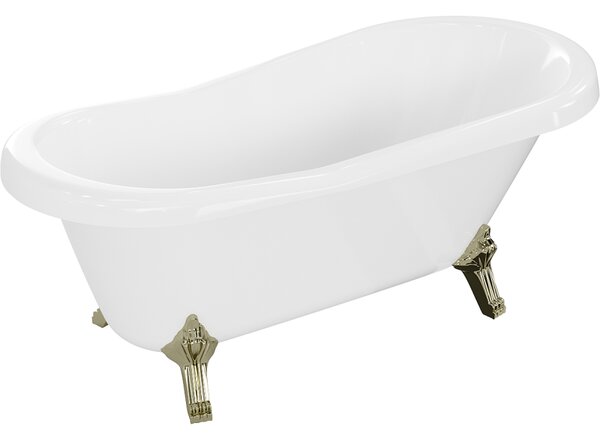 Mexen Retro volně stojící vana 150 x 73 cm, bílá, zlaté nohy - 53251507300-50