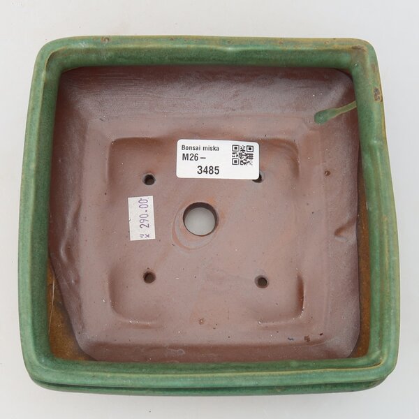 E-bonsai Keramická bonsai miska 15,5 x 15,5 x 6 cm zelená