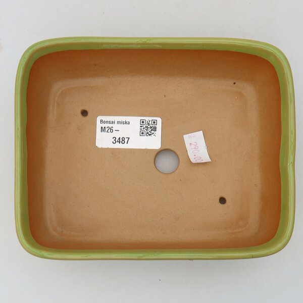 E-bonsai Keramická bonsai miska 15 x 12,5 x 4,5 cm zelená