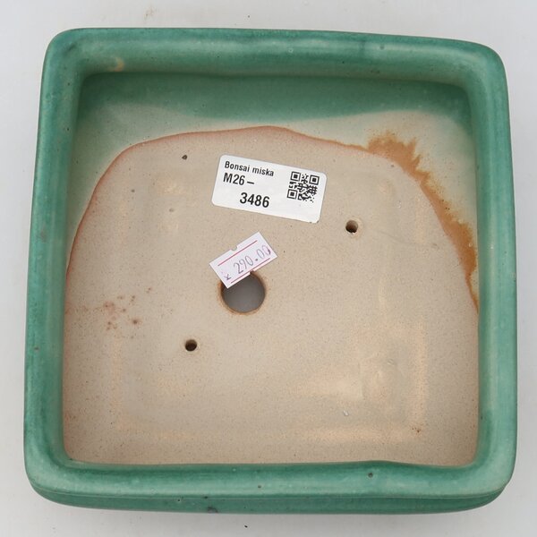 E-bonsai Keramická bonsai miska 15,5 x 15,5 x 6 cm zelená