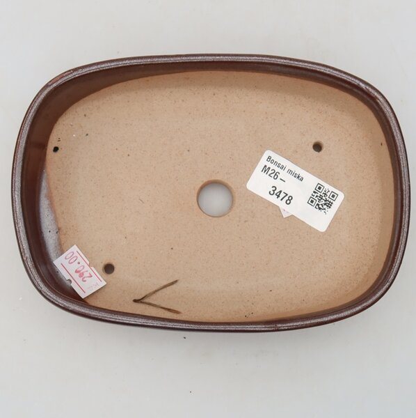E-bonsai Keramická bonsai miska 16 x 11 x 3,5 cm hnědá